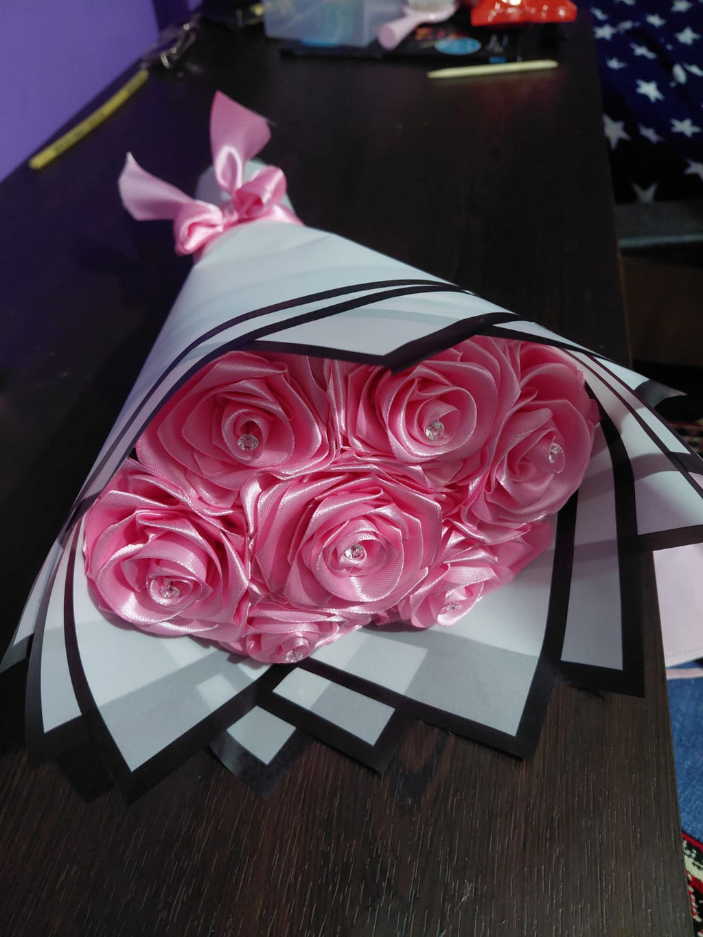 Buchet Flori Din Satin (Personalizat)